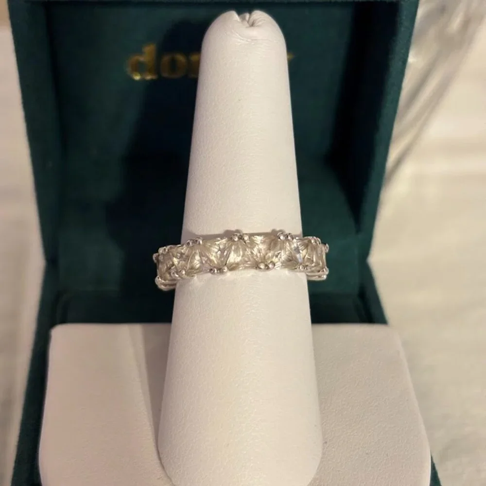 Dorsey Theodora Double Trillion Ring (White Sapphires) in Silver - size 8 - Picture 2 of 16